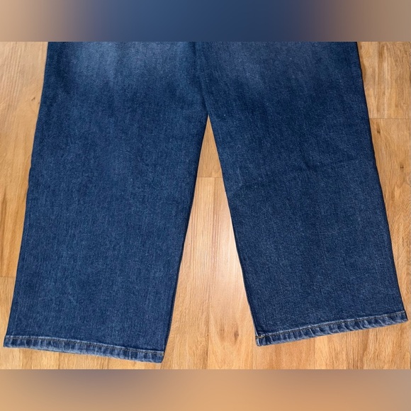 WRANGLER HIGH RISE LOOSE STRAIGHT CROPPED JEANS DENIM PANTS DISTRESSED WIDE NWT - Picture 7 of 8